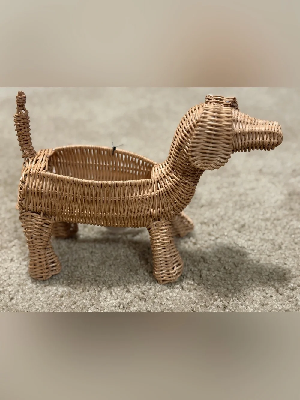 Threshold Rattan Dachshund pencil holder NWT